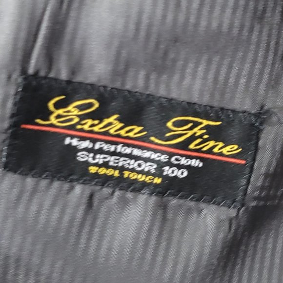 Styled in Italy Men's Gray Pinstriped  3-Button Front Pockets Suit Jacket Blazer - Picture 9 of 12